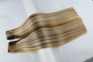 Human hair extension highlight color hair weft ...