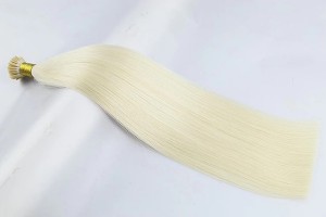 Wholesale virgin human hair extension Double Drawn Keratin Hair blonde color I tip hair extension