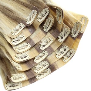 Popular hot selling 100% Human hair Double Drawn Virgin PU Clip In Hair Extension Remy Hair Seamless Clip In Hair extension