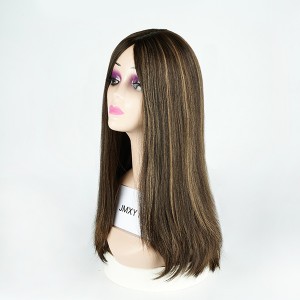Premium Human Hair French Top silk base Highlight color jewish Wigs