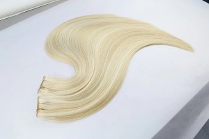 Highlight blonde color virgin cuticle human hair Europeans hair double drawn Hair Weft